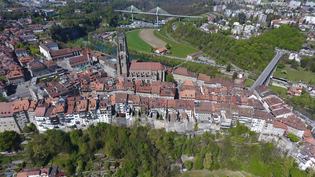 DRONE VIEW OF, FRIBOURG